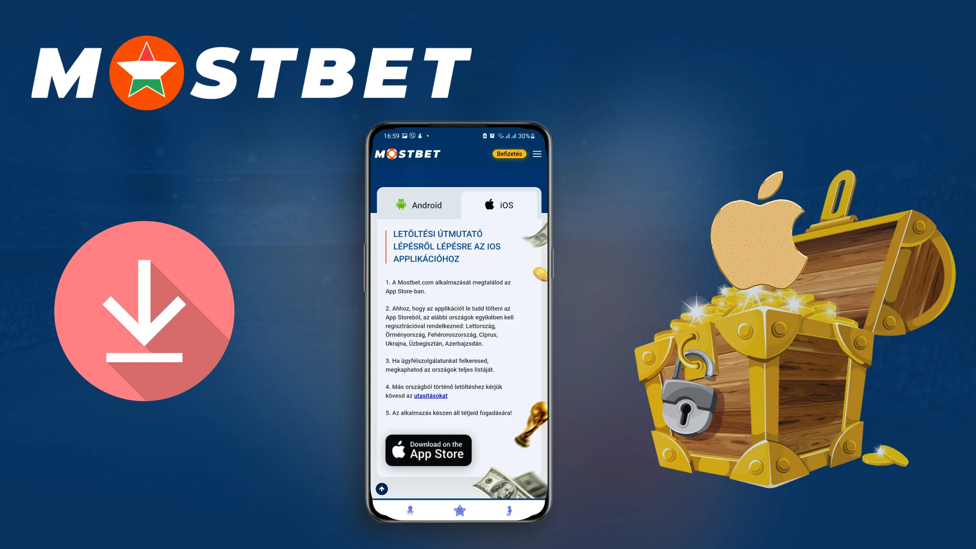 Töltse le a Mostbet alkalmazást iOS-re Magyarországon